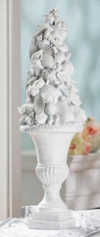 """sew Syell Topiary In Chalk White, Blue And Silver Finish"""