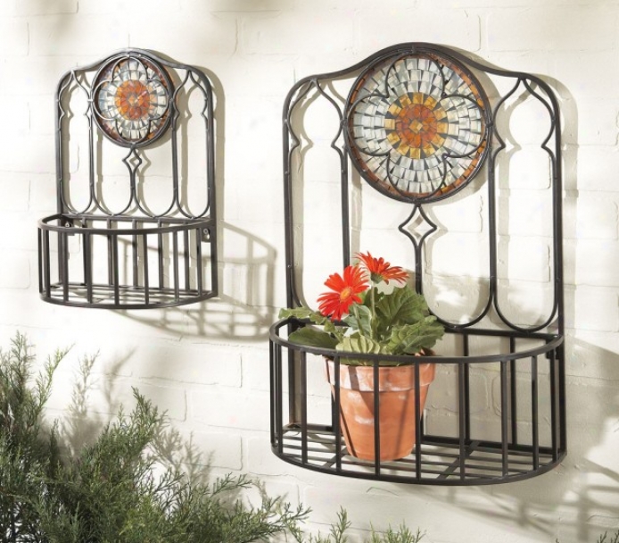 Set Of 2 Casa Cristina Plant Racks In Dark Brown Finish