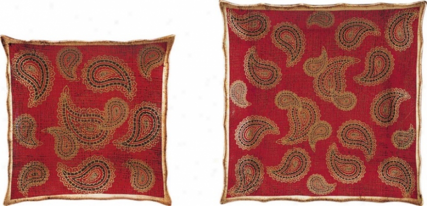 Set Of 2 Porcelain Plafes With Cross Stitched Pattern