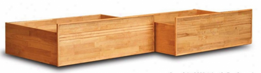 Set Of 2 Twin/full Size Flat Panel Under Bed Storage Drawers - Natural Maple Finish