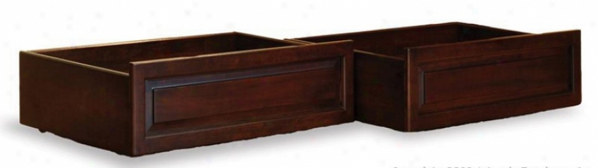 Predetermined Of 2 Twin/full Size Raised Panel Under Bed Storage Drawers - Antique Walnut Finish