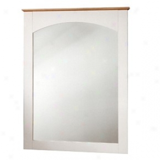 Shaker Style Pure White/maple Finish Mirror 29'' X 38''