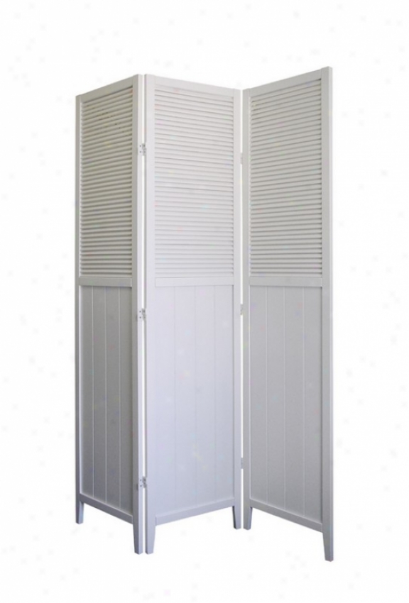 Shutter Room Divider Screen I White Finish