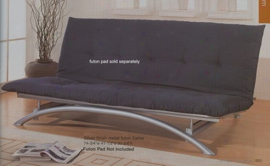 Silver Finish Metal Futon Fabricate