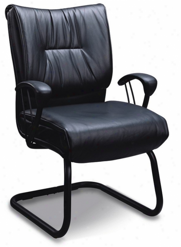 Sleek Contemporary Black Vinyl Office Desk Visitor Chair