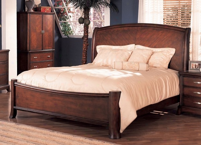 Soho Collection Cherry Finish Hardwood California King Size Bed