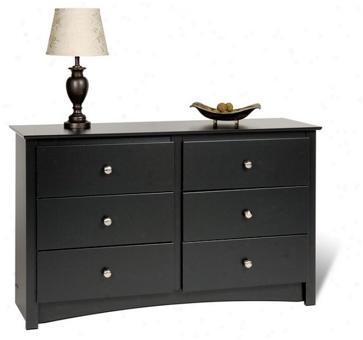 Sonoma Black Finish Youth Size 6-drawer Bedroom Dresser
