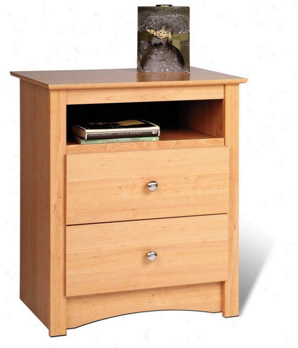 Sonoma Maple End 2-drawer Night Stand W/open Shelf