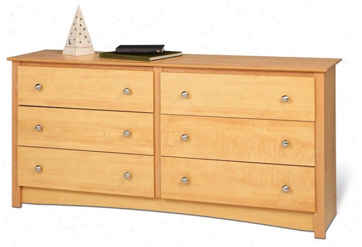 Sonoma Maple Finish 6-drawer Bedroom Dresser