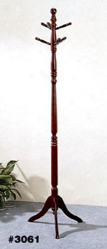 Southwest Style Cherry Finish Forest Coat/hat Rack Stand
