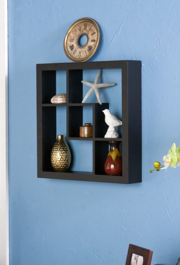 Square Wall Cube Display Shelf In Black Finish