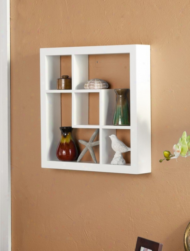 Square Wall Cube Display Shelf In Whiet Finish