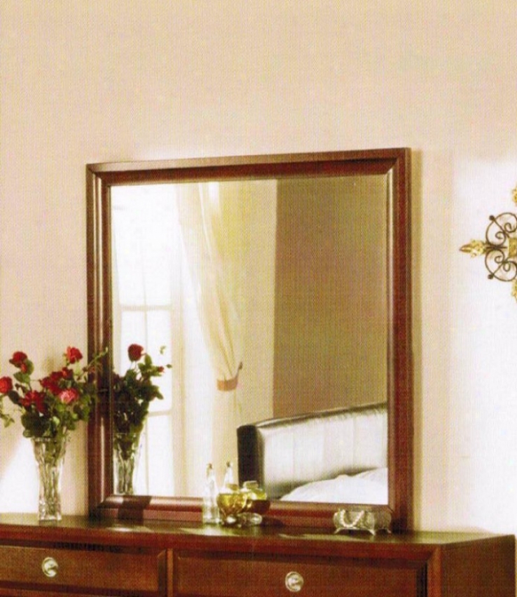 Square Wall Mirror - Light Chefry Finish