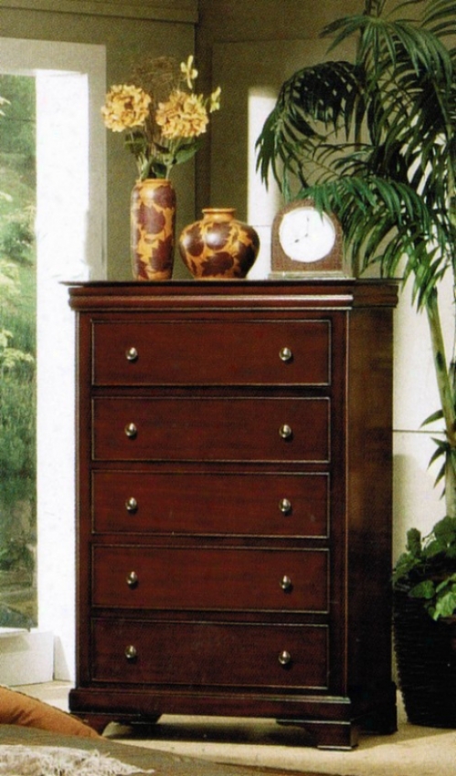 Storage Chest Louis Philippe Style In Deep Mahogany Finish