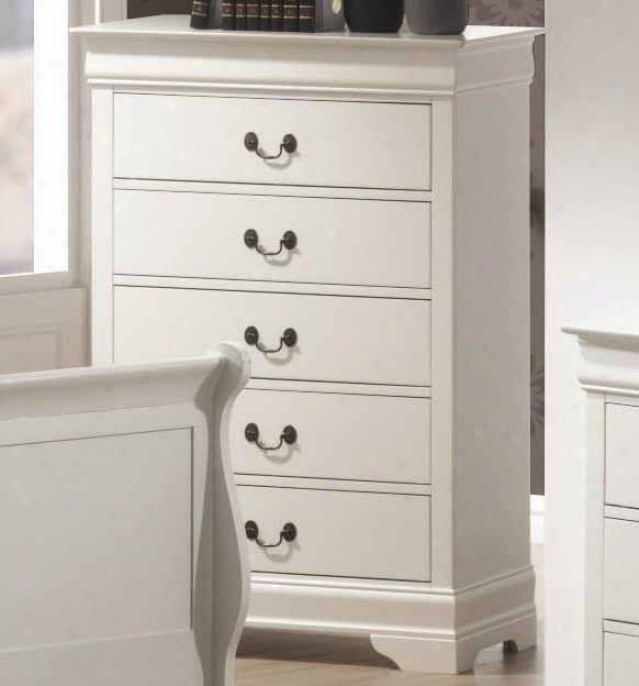 Storage Chest Louis Philippe Style In White Finish