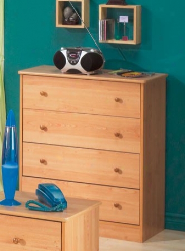 Storage Chest With Ball Shaped Handles In Oak Finish