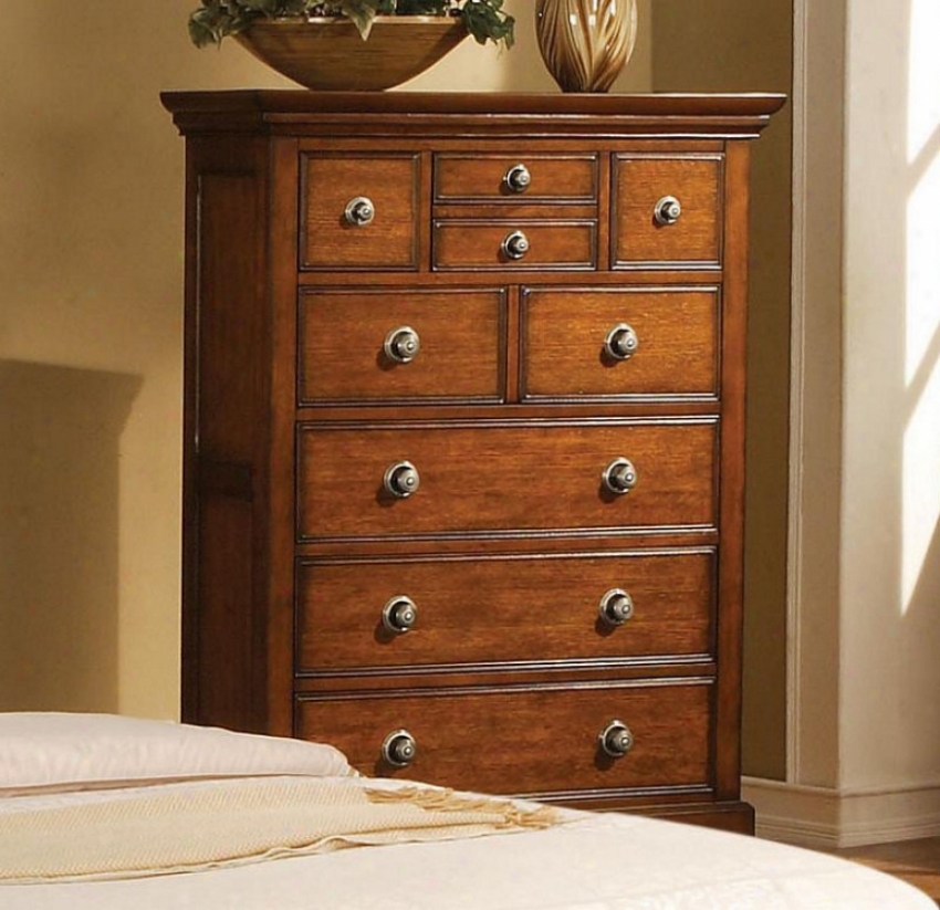 Storage Chest With Bracket Feet In Light Brown Finish