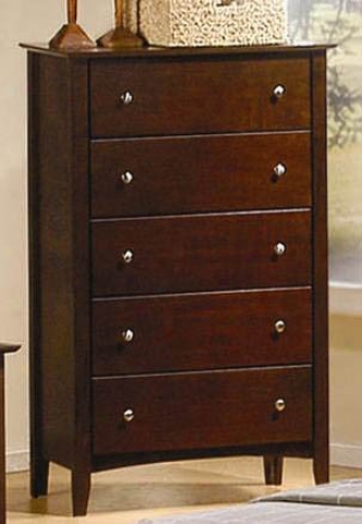 Storage Chest With Chrome Ball Handles In Walnut Finish