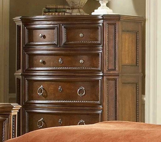 Storage Chest With Delicte Carvings In Warm Brown