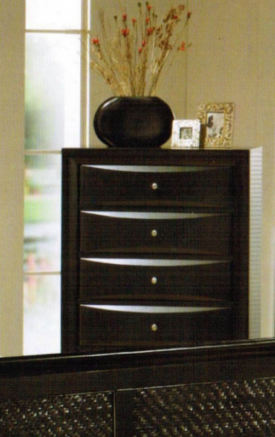 Storage Chest With Drawers - Black Finish