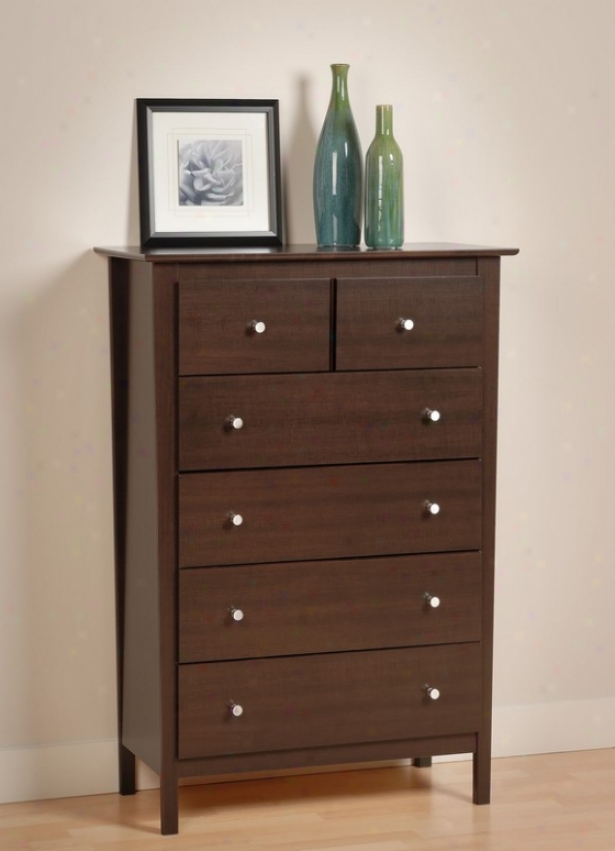 Storage Chest With Five Drawers In Espresso Finish