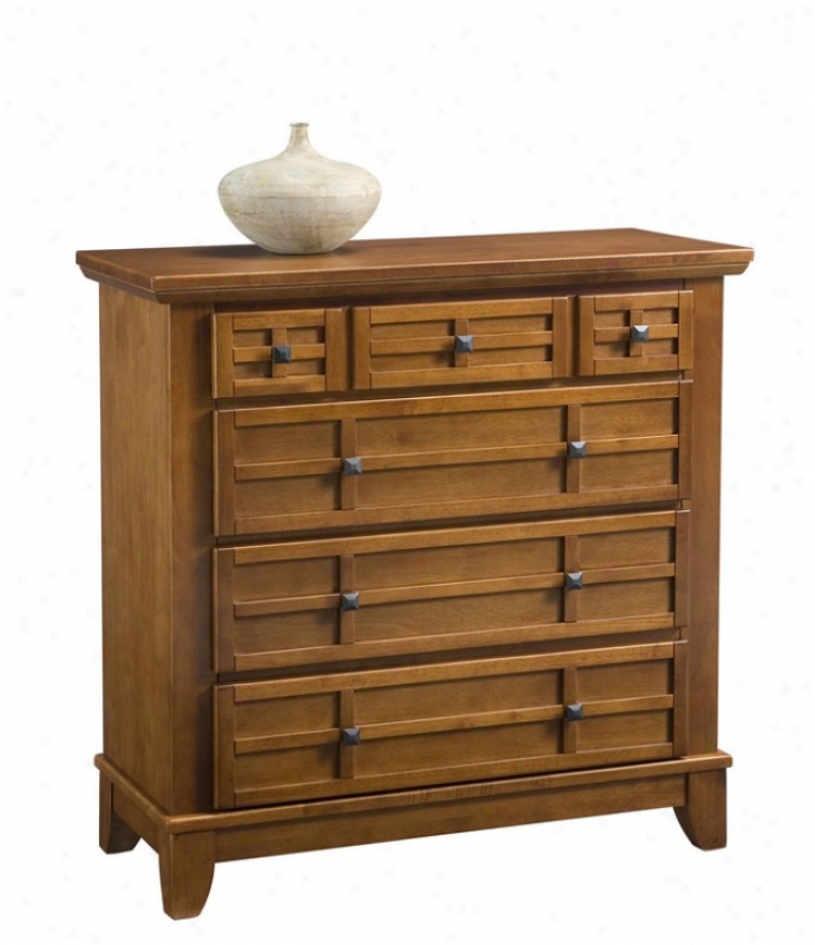 Storage Chest With Four Drawers In Cottage Oak Finihs