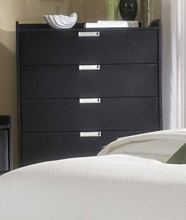 Storage Chestt With Metal Accent In Black Finish