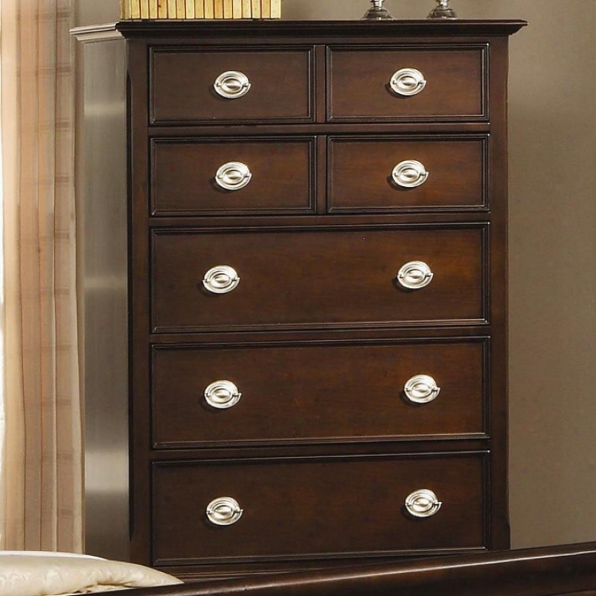 Storage Chest With Metal Hamdle Turned Feet In Deep Cappuccino Finish