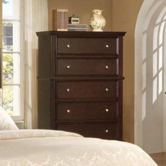 Storage Chest With Round Knob Hardware In Fruitful Cappuccino Finish