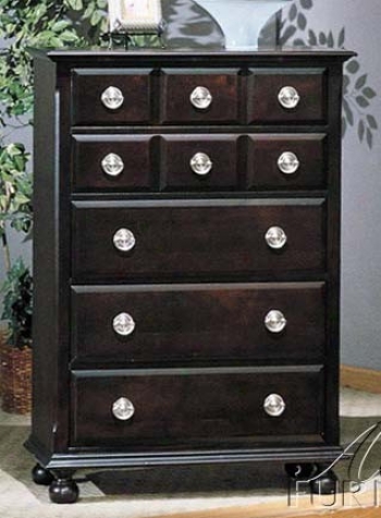 Storage Chest With Silver Handles Espresso Finish