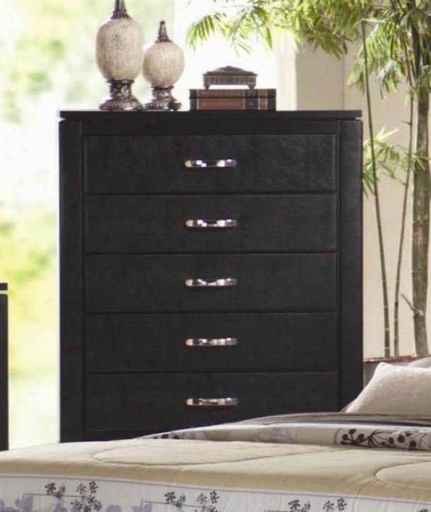 Storage Chest With Vinyl Drawer Fronts In Black Finish