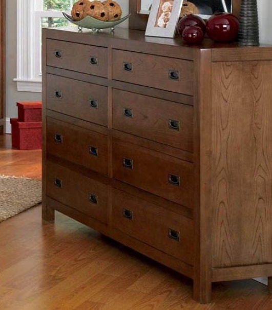 Storage Dresser Contemporary Style In Walnut Finish
