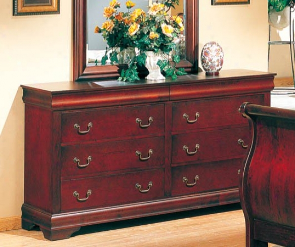 Storage Dresser Louis Philippe Style In Cherry Finish