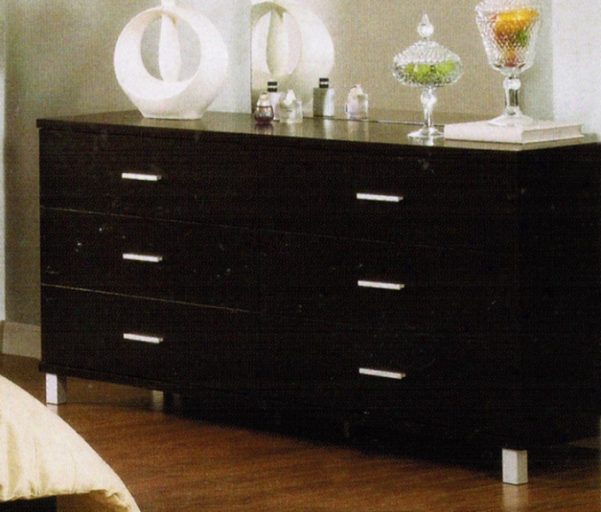 Storage Dresser With M3tal Legs In Cappuccino Finish