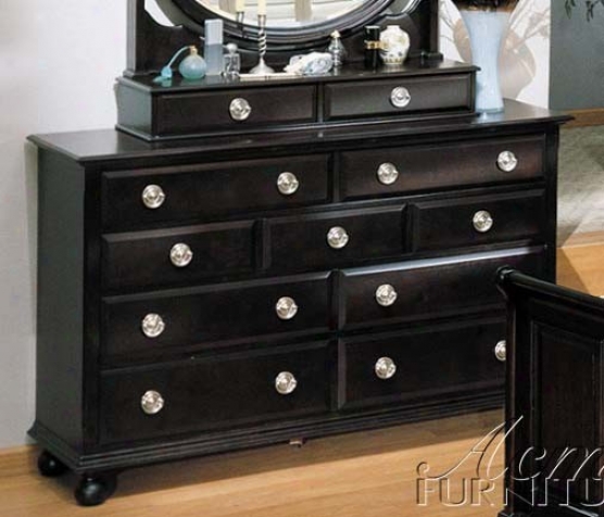 Storage Dresser With Silver Handles Espresso Finish