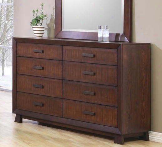 Storage Dresser With Taper Feet In Rich Brown Finish