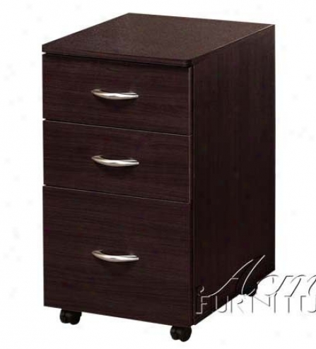 Storage File Closet With Casters In Espresso Finish