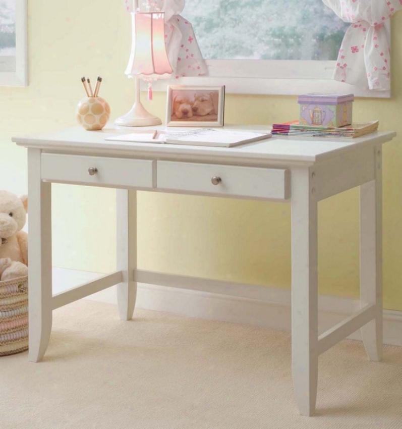 Student Desk Contemporary Style In White Finish