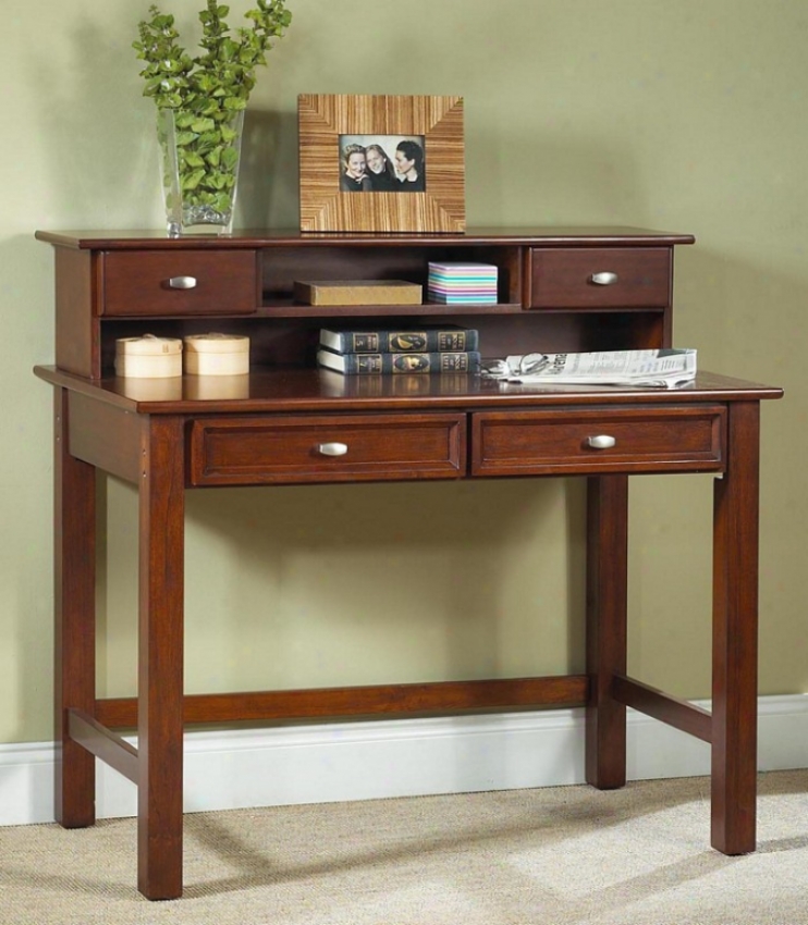 Student Desk With Hutch In Cherry Accomplish