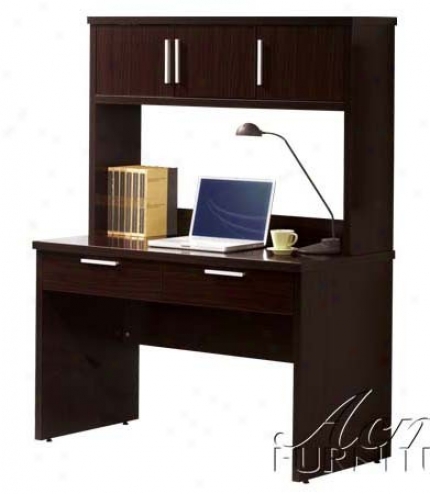 Study Table With Hutch Contemporary Style In Espresso Finish