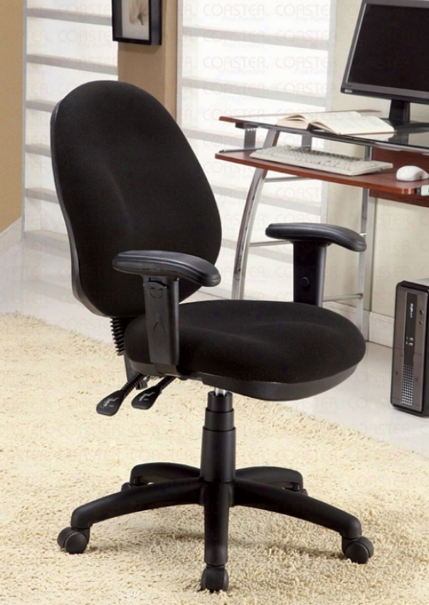 Sqivel Office Chair With Armrest In Black Fabric