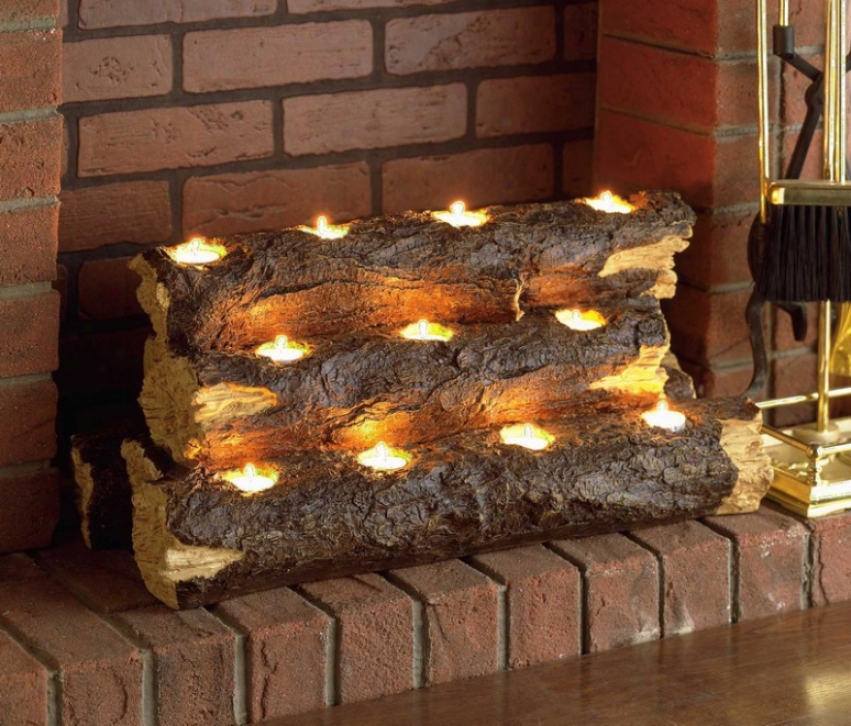 Tealight Log Holder Raelistic Fireplace Log Substitute