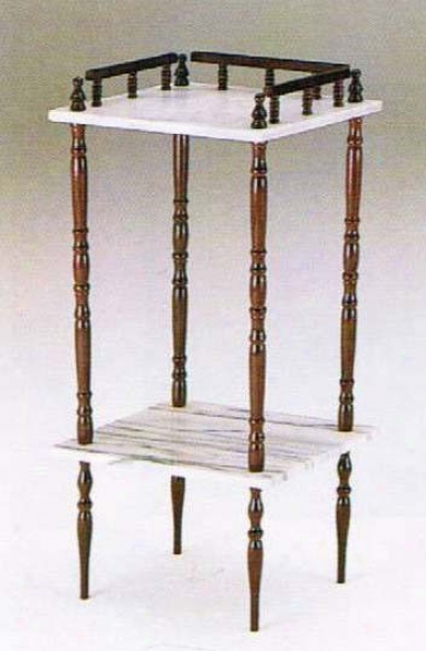 Telephone Stand/ Side Table With Marble Shelvrs Cherry Finish