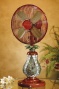 10&quot Mosaic GlassT able Fan Through  Pineapple Design In Multi Finish