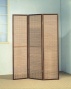 3 Panel Mahogany Finish Jute Inlay Folding Divider Room Scredn