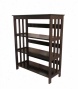 3 Tier Bookshelf With Mission Style Desigj In Espresso Finish