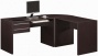 3pc Home Office Computer Desk With Storage Drawsrs In Cappuccino Finish