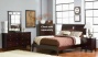 4pc California King Size Platform Bedroom Concrete In Rich Merlot Finish