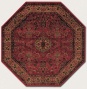 5'3&quot Octagon Area Rug Classic Persian Pattern In Rust Red