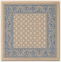 7'6&quot Square Area Rug Transitional Style With Blue Border In Natural